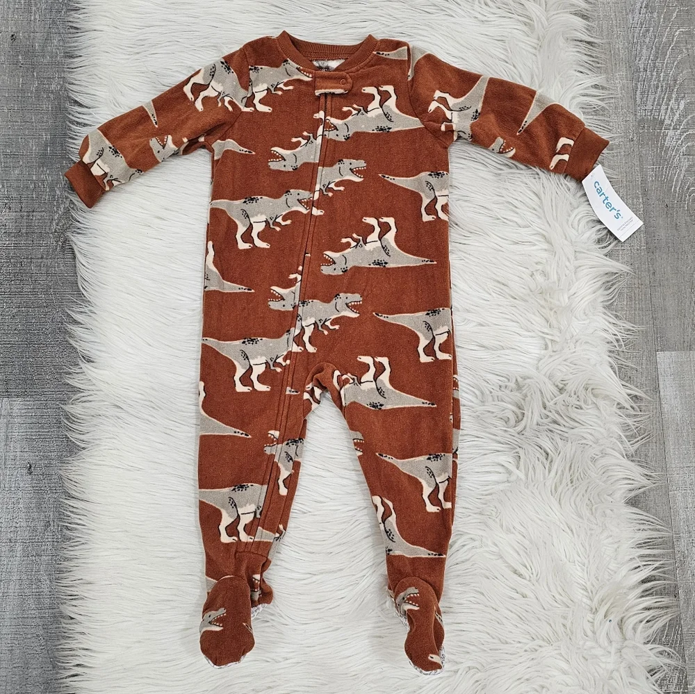 Carter's Fleece  Dinosaur Footie One Piece Pajama